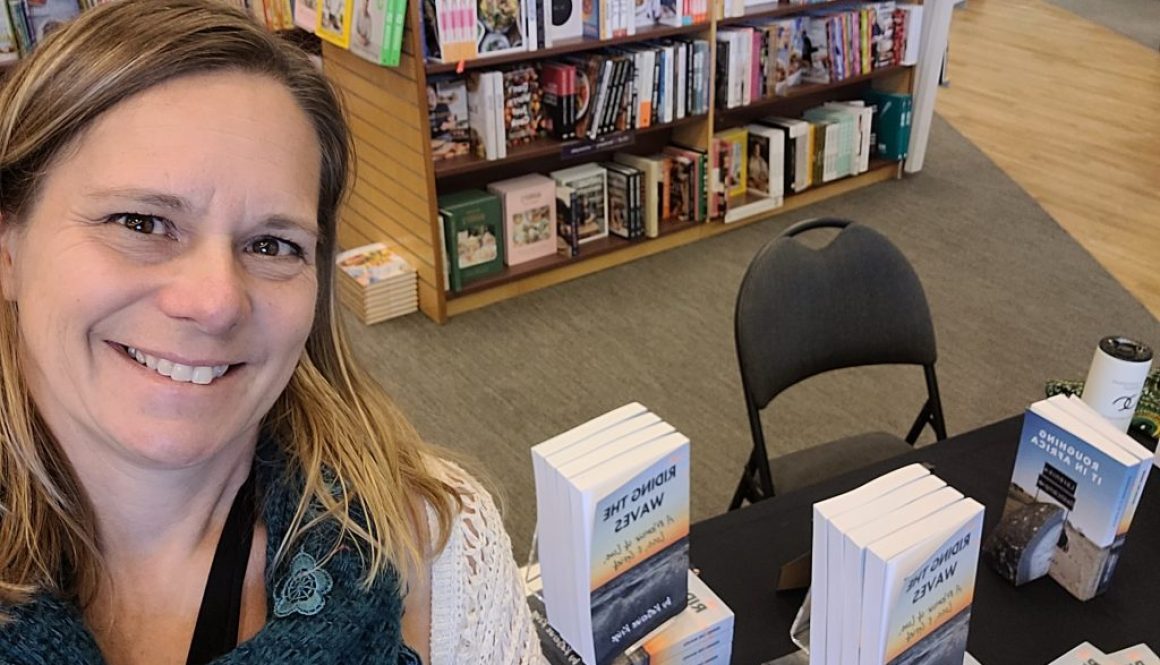 Author at book signing