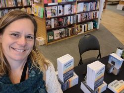 Author at book signing